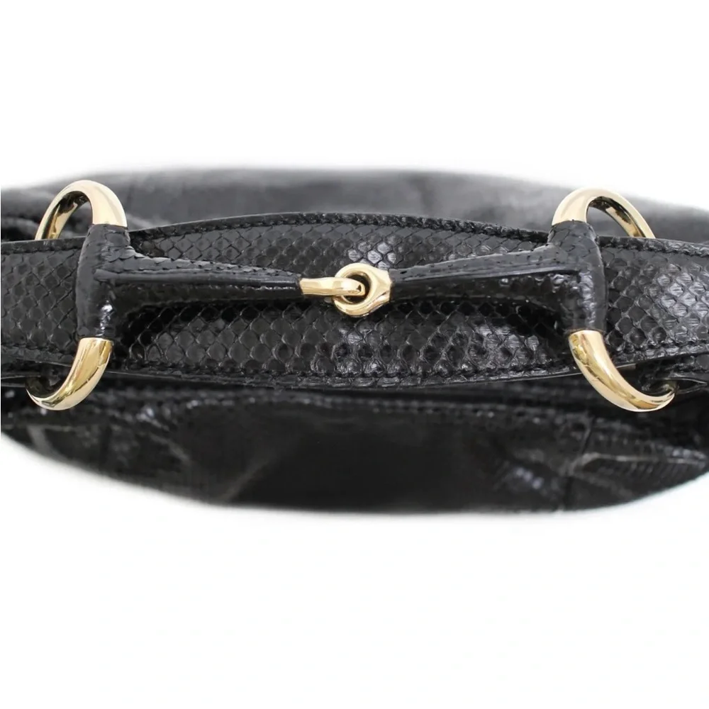 ❌SOLD❌GUCCI
Python Small Horsebit Chain Hobo Black - Picture 3 of 9